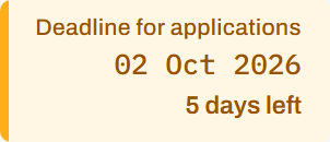 A tag that names the deadline: deadline for applications, 02 Oct 2026.